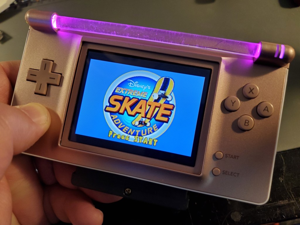 GameBoy Macro customized and built from a DS Lite.