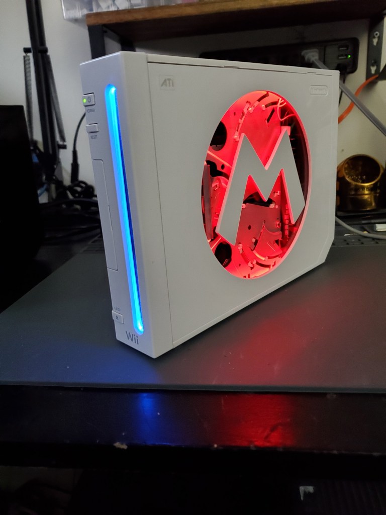 Custom built Nintendo Wii with window and interior LEDs.